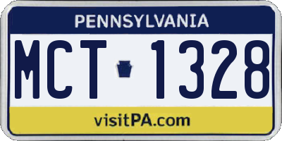 PA license plate MCT1328
