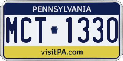 PA license plate MCT1330