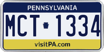 PA license plate MCT1334