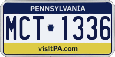 PA license plate MCT1336