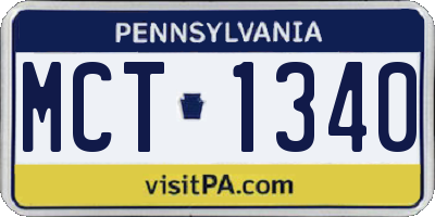 PA license plate MCT1340