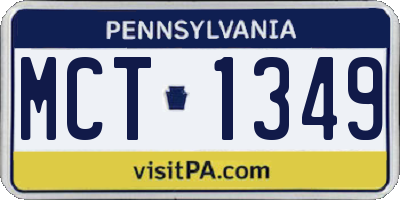 PA license plate MCT1349