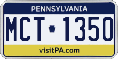 PA license plate MCT1350