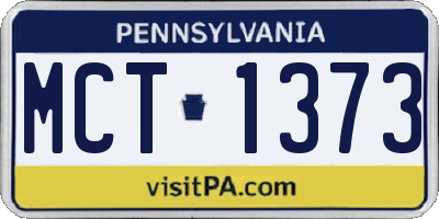 PA license plate MCT1373