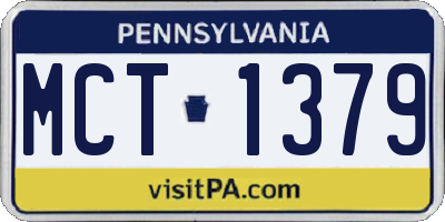 PA license plate MCT1379