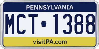 PA license plate MCT1388