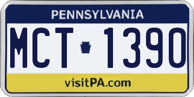 PA license plate MCT1390