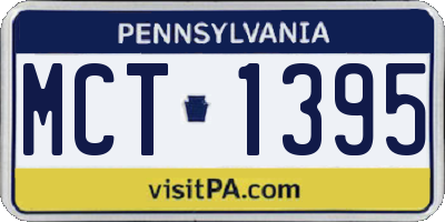 PA license plate MCT1395