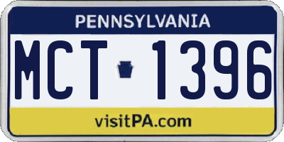 PA license plate MCT1396