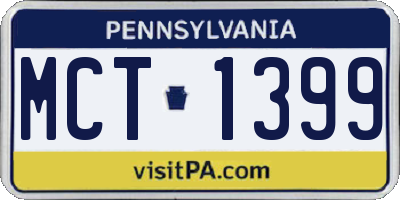 PA license plate MCT1399