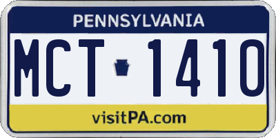 PA license plate MCT1410