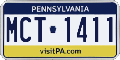 PA license plate MCT1411