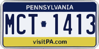 PA license plate MCT1413
