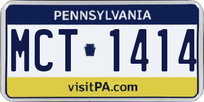 PA license plate MCT1414