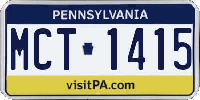 PA license plate MCT1415