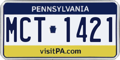 PA license plate MCT1421
