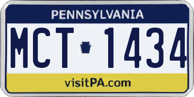 PA license plate MCT1434