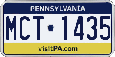 PA license plate MCT1435