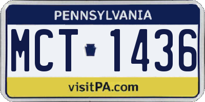 PA license plate MCT1436