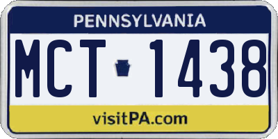 PA license plate MCT1438