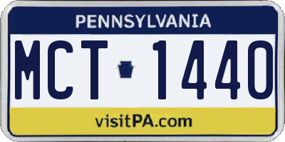 PA license plate MCT1440