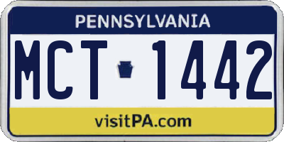 PA license plate MCT1442