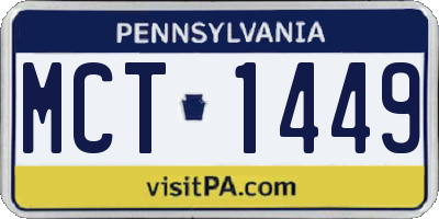PA license plate MCT1449