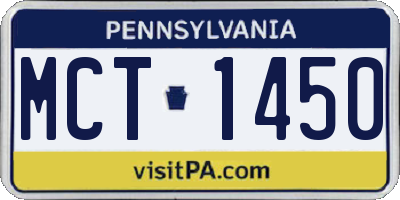 PA license plate MCT1450