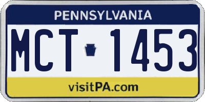 PA license plate MCT1453