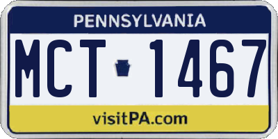 PA license plate MCT1467