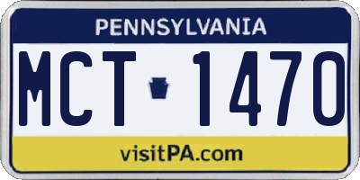 PA license plate MCT1470