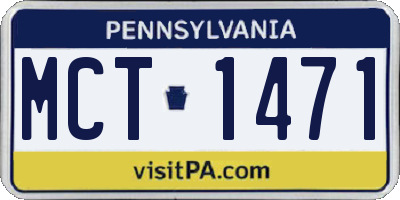PA license plate MCT1471