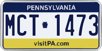 PA license plate MCT1473