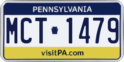PA license plate MCT1479