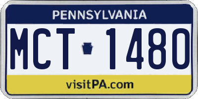PA license plate MCT1480
