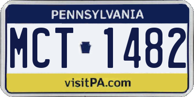 PA license plate MCT1482