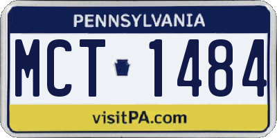 PA license plate MCT1484