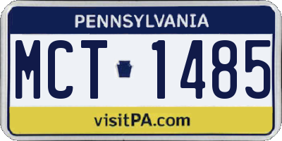 PA license plate MCT1485
