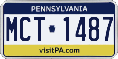 PA license plate MCT1487