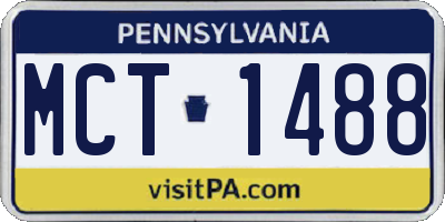 PA license plate MCT1488