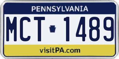 PA license plate MCT1489