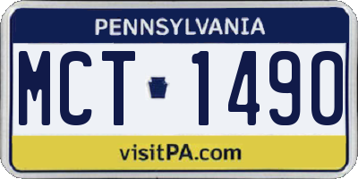 PA license plate MCT1490
