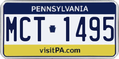 PA license plate MCT1495