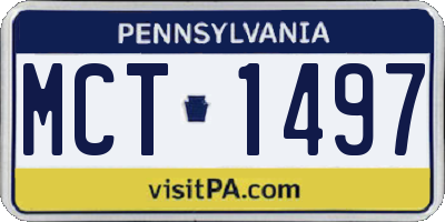 PA license plate MCT1497