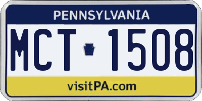 PA license plate MCT1508