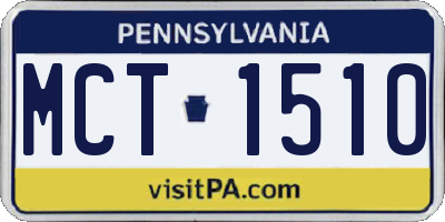 PA license plate MCT1510