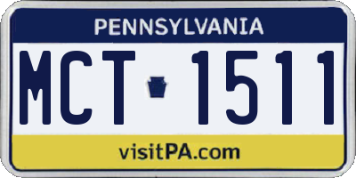 PA license plate MCT1511