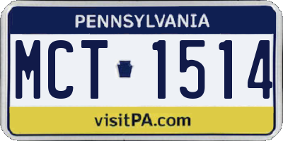 PA license plate MCT1514