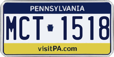 PA license plate MCT1518
