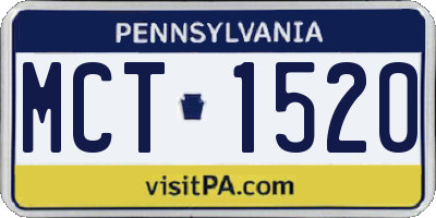 PA license plate MCT1520